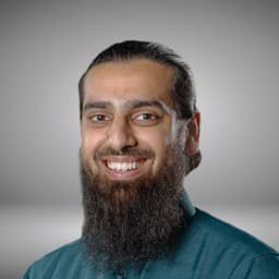 Illustrated portrait of Ash Aziz, founder of Blackstone Media